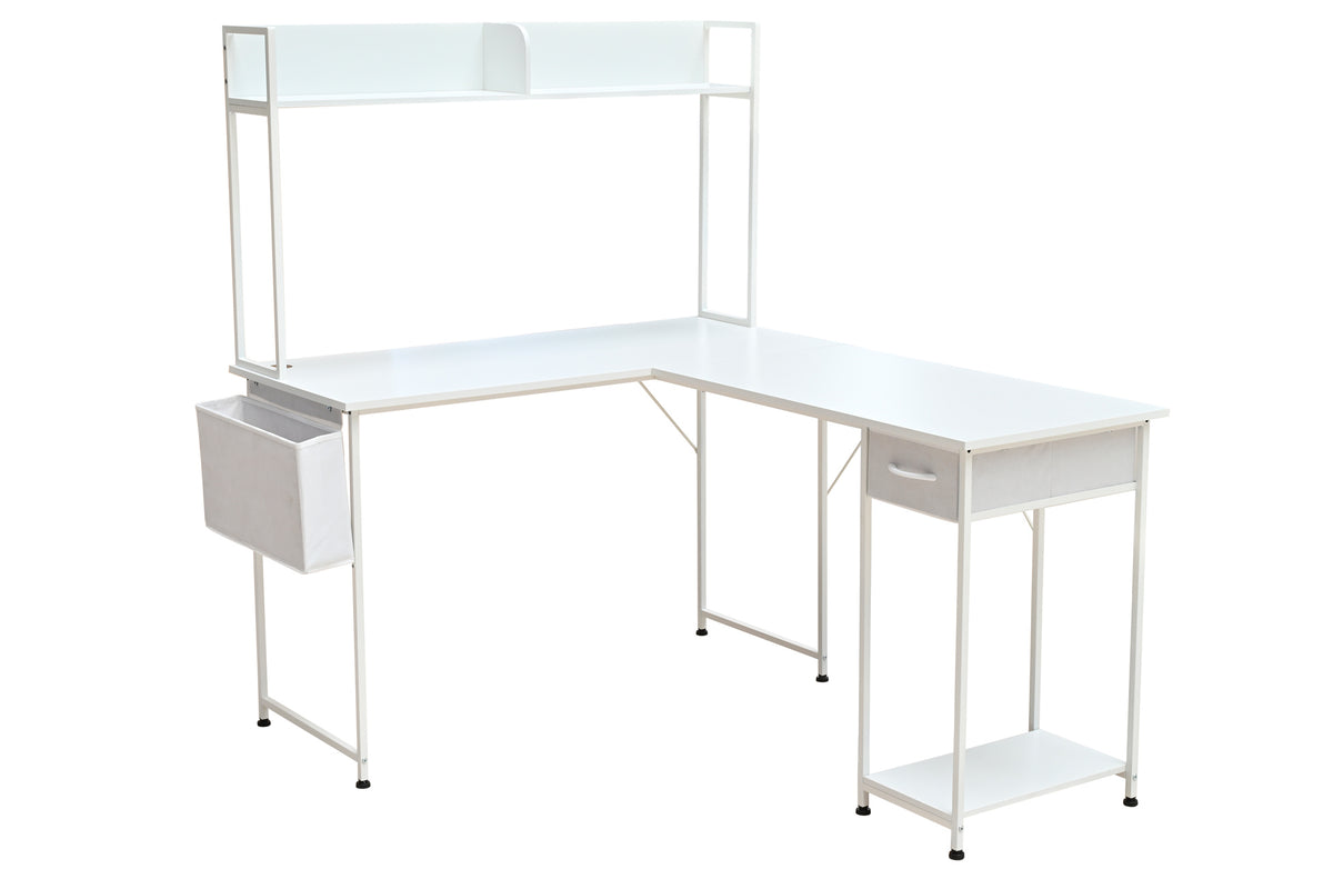 Mesa Estudio Versátil 120x50 - 140 cm Blanco - Blanco
