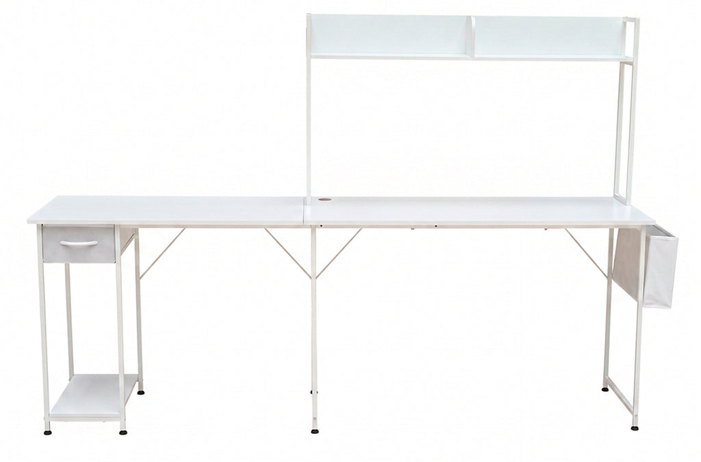 Mesa Estudio Versátil 120x50 - 140 cm Blanco - Blanco