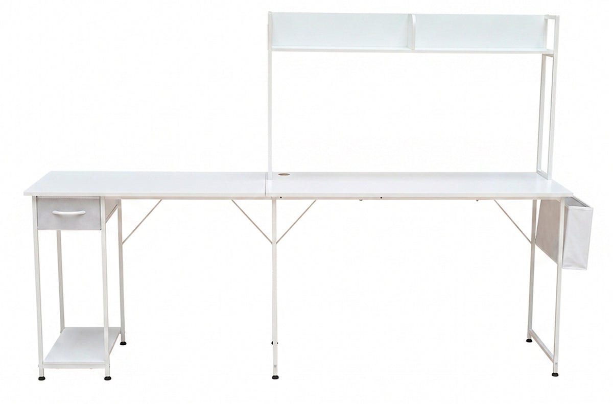 Mesa Estudio Versátil 120x50 - 140 cm Blanco - Blanco