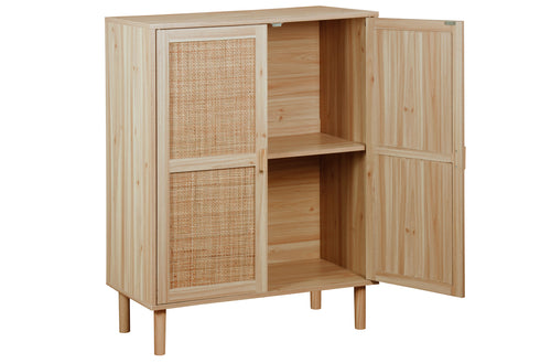 Armario Bajo Decor 80x40 cm Pino / Rattan - imagen 2