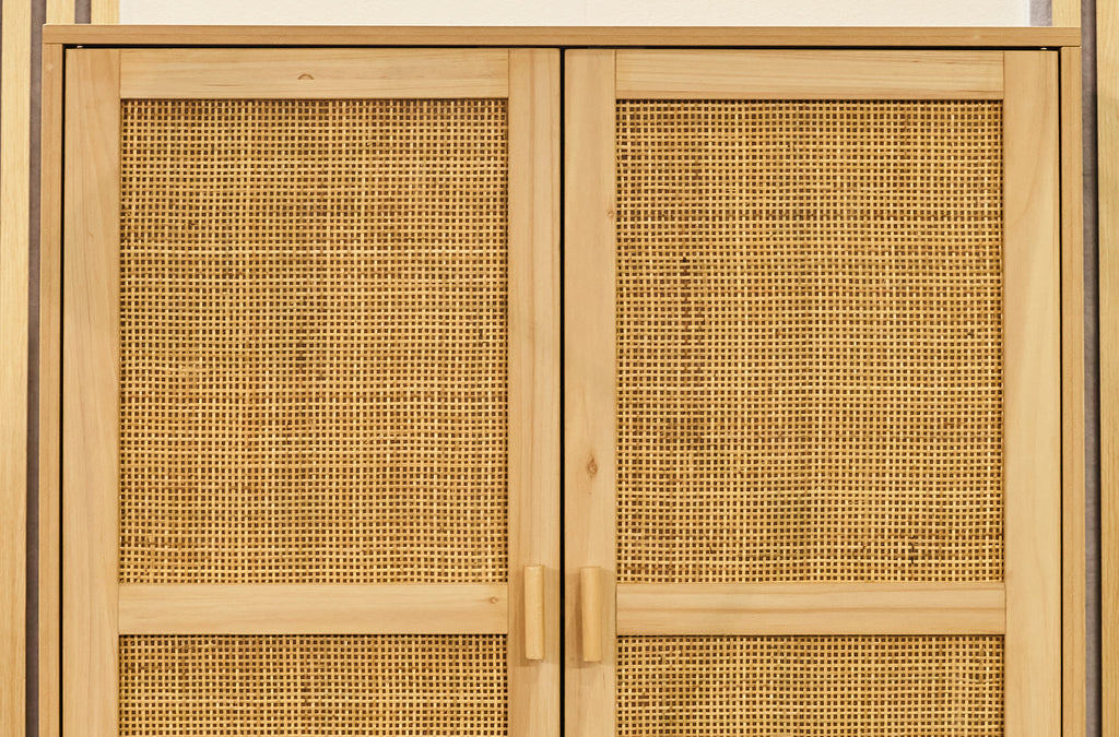 Armario Bajo Decor 80x40 cm Pino / Rattan - imagen 3