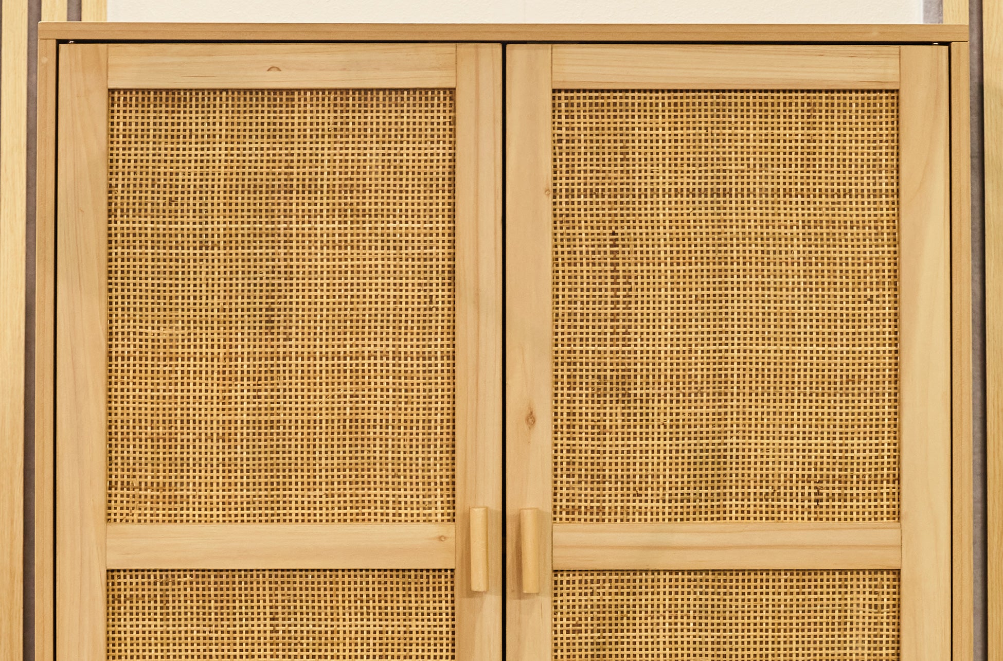 Armario Bajo Decor 80x40 cm Pino / Rattan - imagen 3