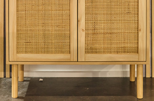 Armario Bajo Decor 80x40 cm Pino / Rattan - imagen 4