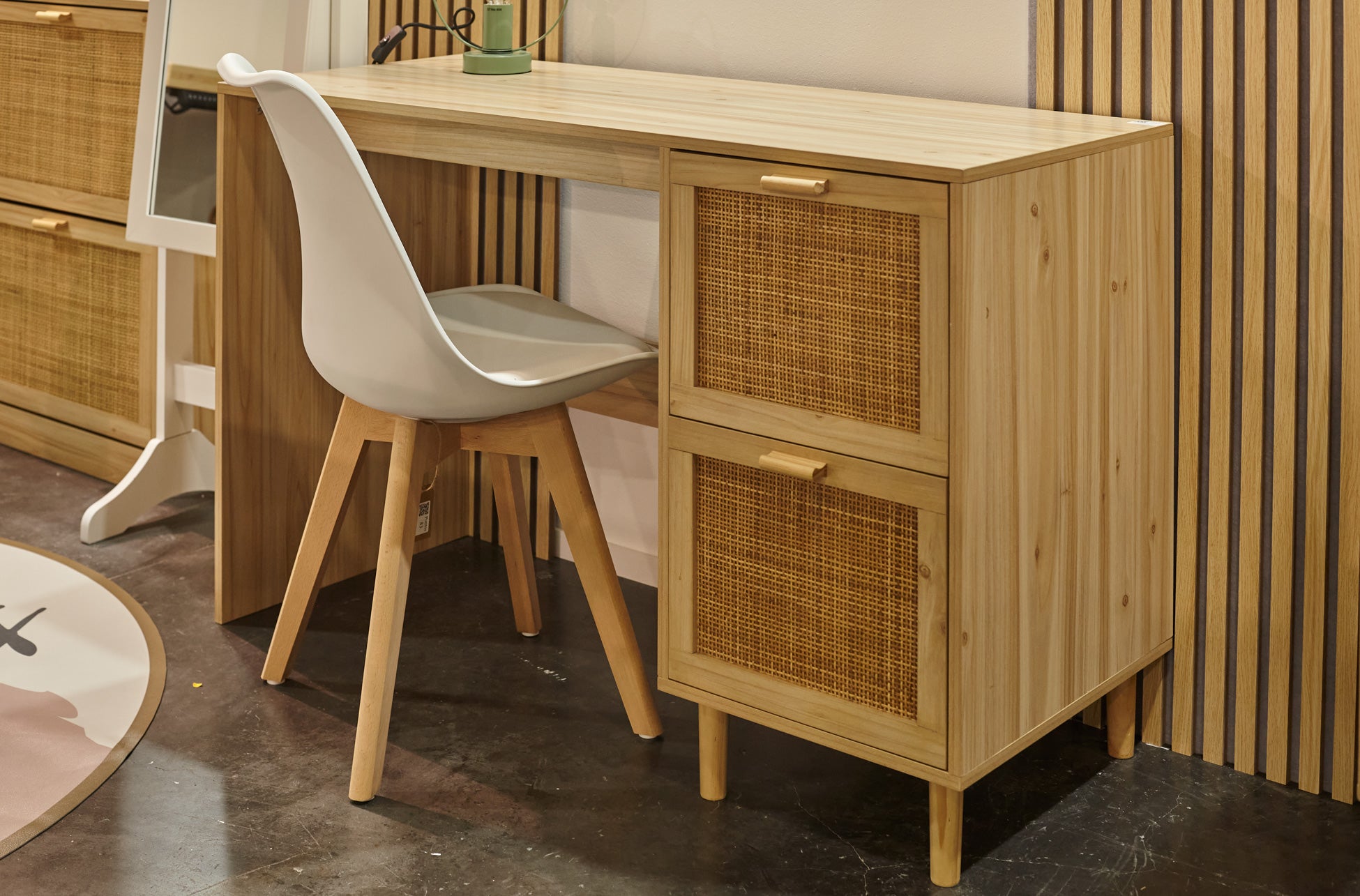 Mesa Estudio Decor 120x48 cm Pino / Rattan - imagen 2