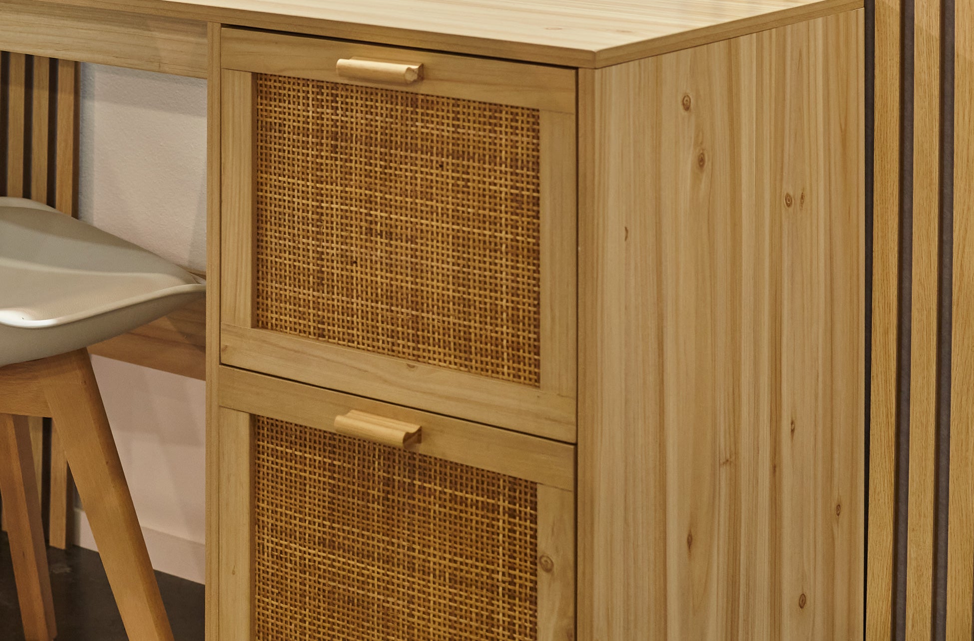 Mesa Estudio Decor 120x48 cm Pino / Rattan - imagen 3