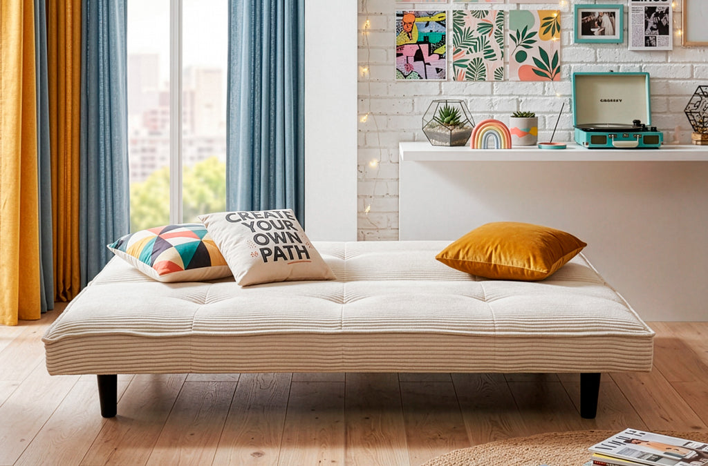 Sofá Cama Flash 105 x 180 cm Corduroy - Corduroy Crema