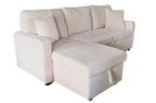 Sofá Cama Chaise 210 cm con Arcón Corduroy - Crema