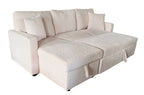 Sofá Cama Chaise 210 cm con Arcón Corduroy - Crema