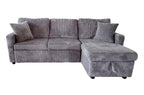 Sofá Cama Chaise 210 cm con Arcón Corduroy - Gris