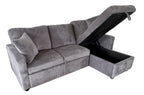 Sofá Cama Chaise 210 cm con Arcón Corduroy - Gris