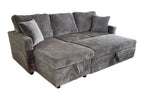 Sofá Cama Chaise 210 cm con Arcón Corduroy - Gris