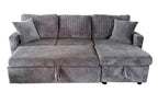 Sofá Cama Chaise 210 cm con Arcón Corduroy - Gris