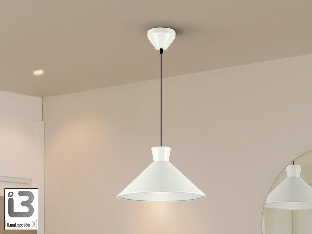 Lámpara colgante Cono Ø36 gris perla mate (i3)