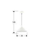 Lámpara colgante Cono Ø36 gris perla mate (i3) - medidas