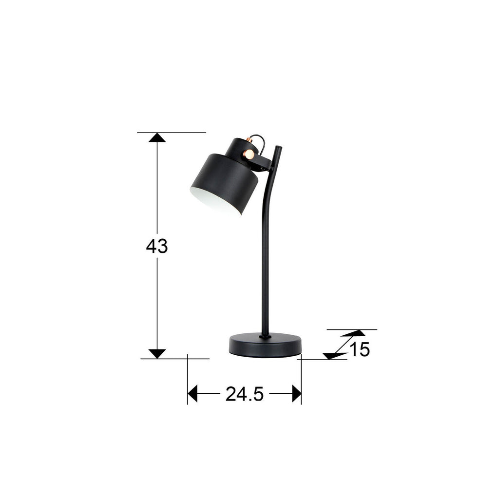 Lámpara de mesa Erika negro y cobre (i3) - medidas