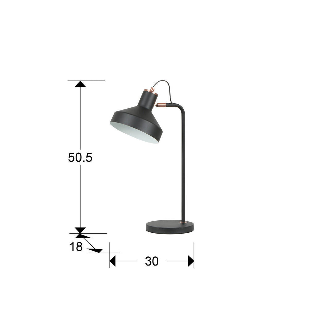 Lámpara de mesa Irias negro y cobre (i3) - medidas