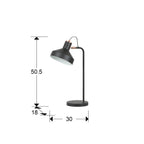 Lámpara de mesa Irias negro y cobre (i3) - medidas