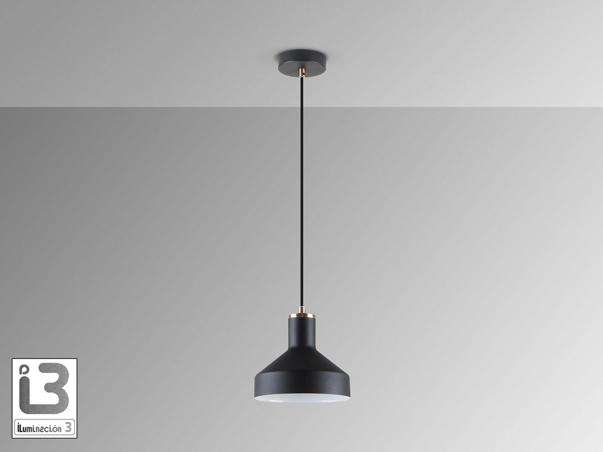Lámpara colgante Irias negro y cobre (i3)