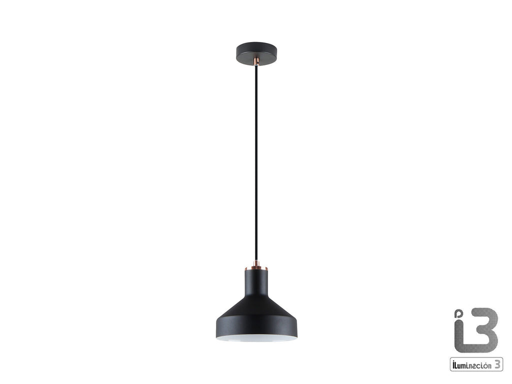 Lámpara colgante Irias negro y cobre (i3)