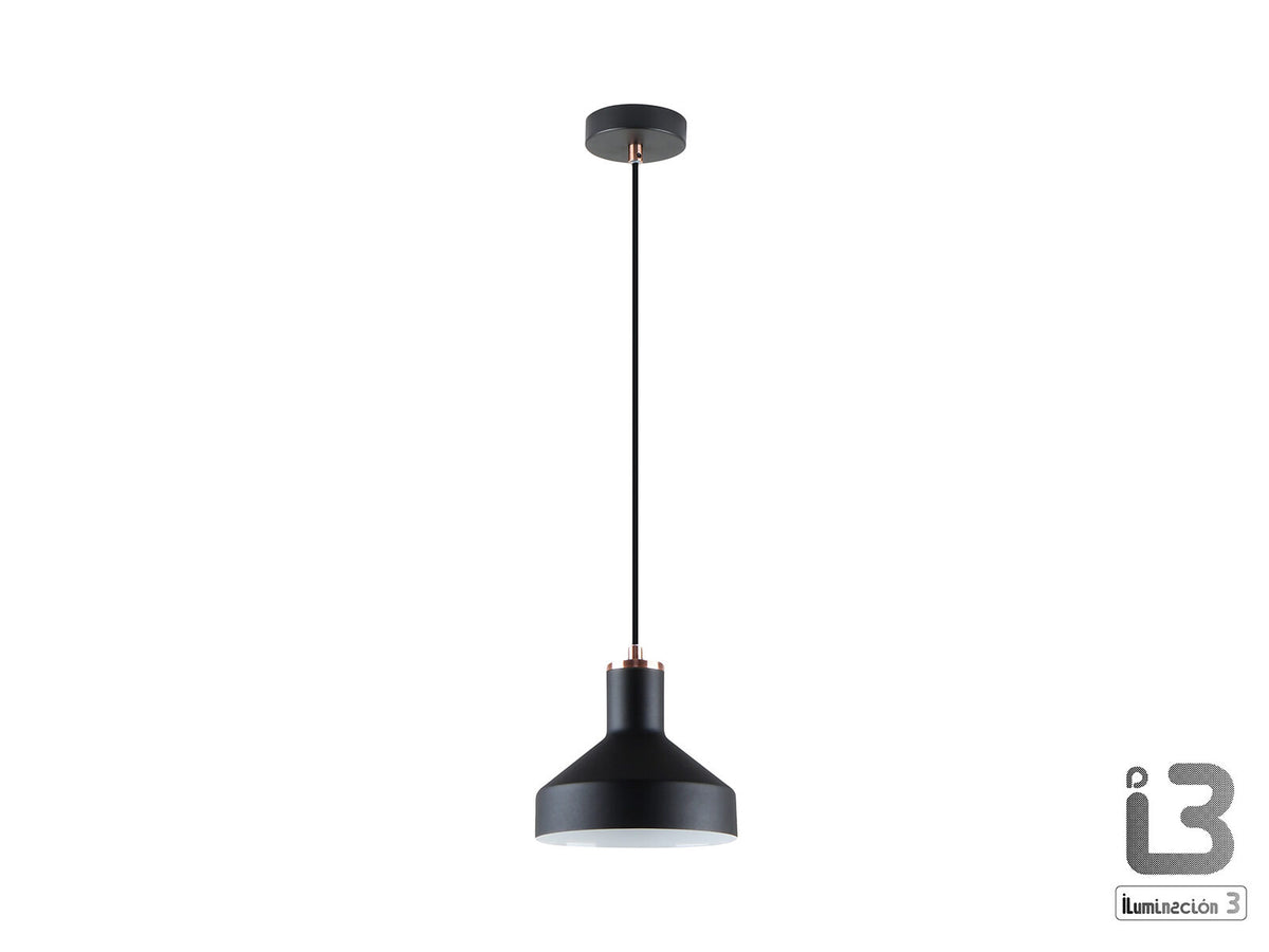 Lámpara colgante Irias negro y cobre (i3)