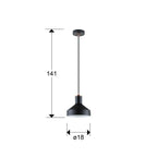 Lámpara colgante Irias negro y cobre (i3) - medidas