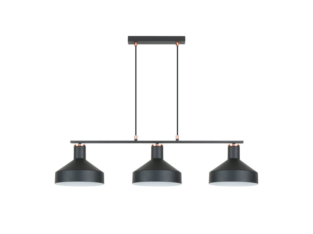 Lámpara de techo Irias 3 luces lineal negro y cobre (i3)