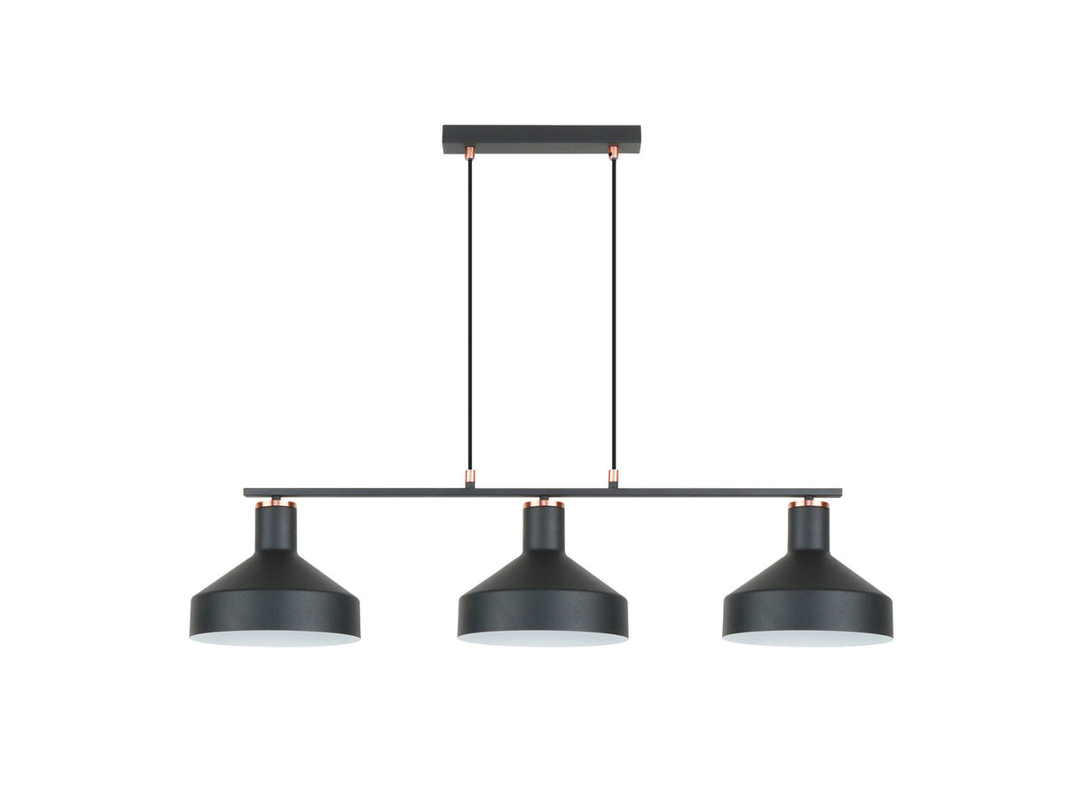 Lámpara de techo Irias 3 luces lineal negro y cobre (i3)