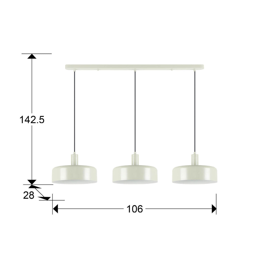 Lámpara de techo Alessia 3 luces gris perla (i3) - medidas