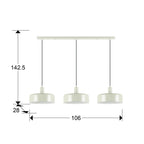 Lámpara de techo Alessia 3 luces gris perla (i3) - medidas