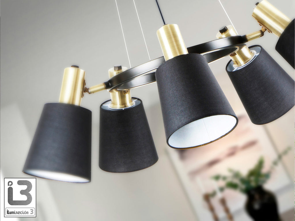 Lámpara de techo Gisela 5 luces negro y latón (i3)