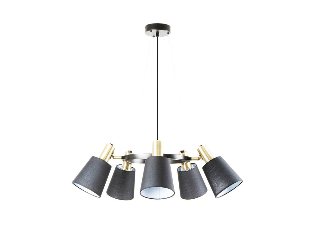 Lámpara de techo Gisela 5 luces negro y latón (i3)