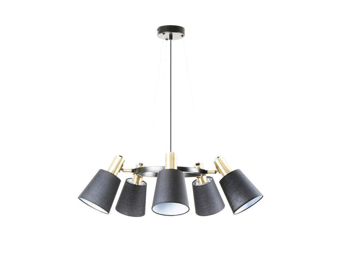 Lámpara de techo Gisela 5 luces negro y latón (i3)