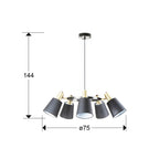 Lámpara de techo Gisela 5 luces negro y latón (i3) - medidas