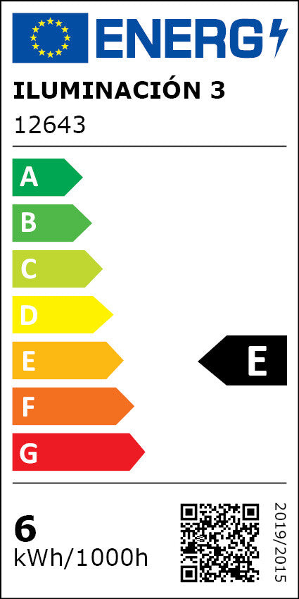 Lámpara colgante Olaia negro y ámbar (i3) - etiqueta energética