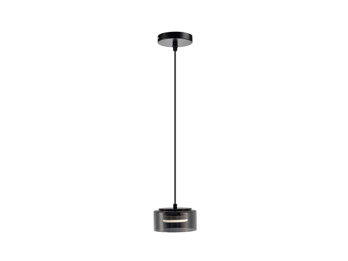Lámpara colgante Olaia negro y smoky (i3)