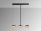 Lámpara de techo Olaia 3 luces negro y ámbar (i3)
