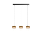 Lámpara de techo Olaia 3 luces negro y ámbar (i3)