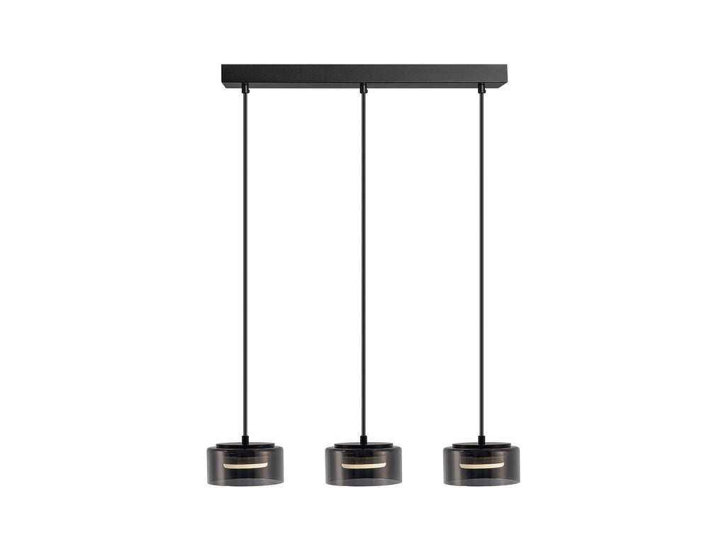 Lámpara de techo Olaia 3 luces negro y smoky (i3)
