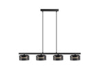 Lámpara de techo Olaia 4 luces negro y smoky (i3)