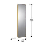 Espejo rectangular Orio 165 × 50 pan de oro - medidas