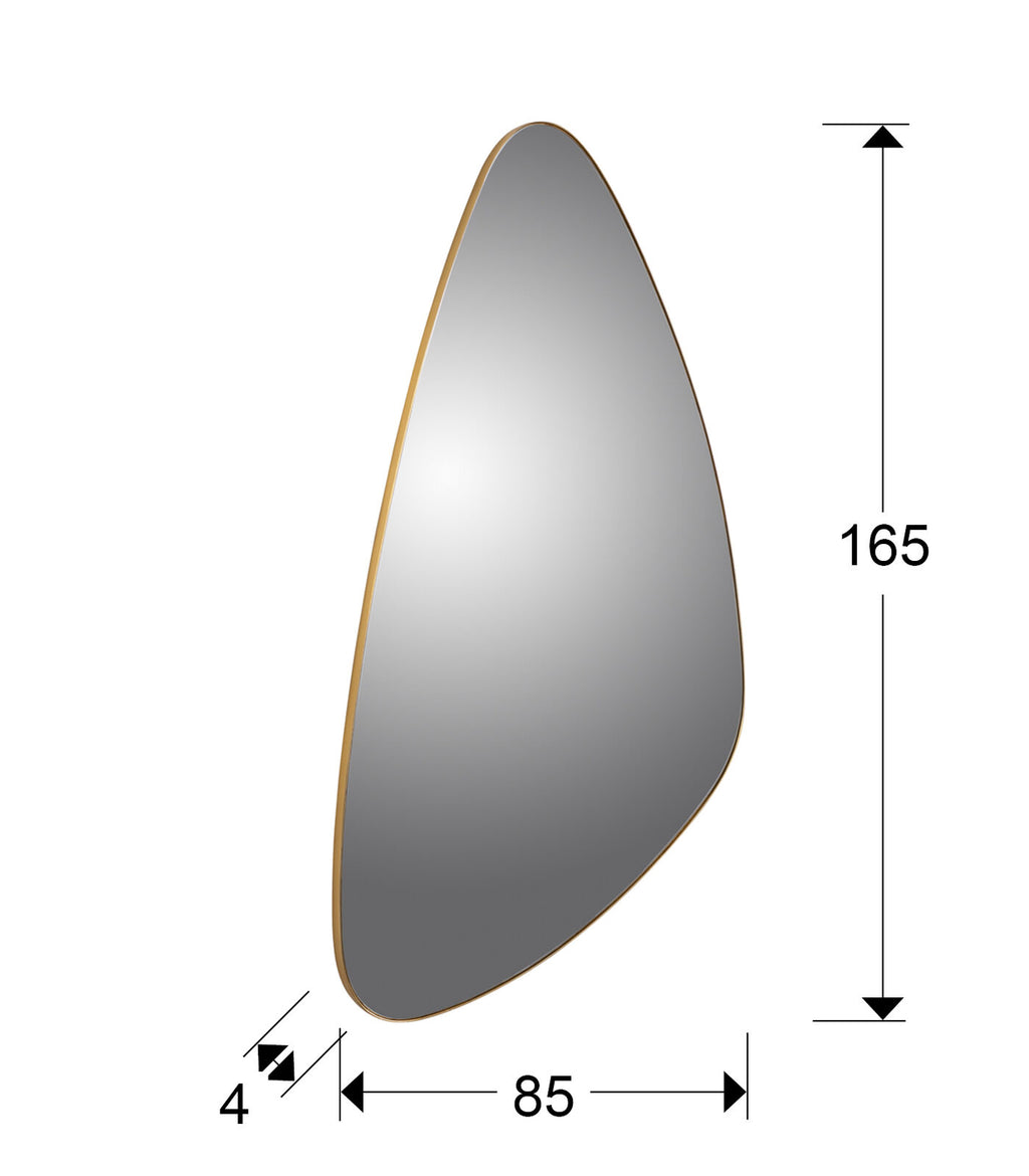 Espejo triangular Orio 165 × 85 pan de oro - medidas