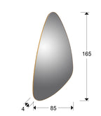 Espejo triangular Orio 165 × 85 pan de oro - medidas