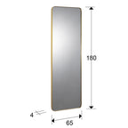 Espejo rectangular Orio 180 × 65 pan de oro - medidas
