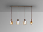 Lámpara de techo Venize 4 luces lineal cobre y ámbar (i3)
