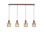 Lámpara de techo Venize 4 luces lineal cobre y ámbar (i3)