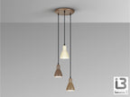 Lámpara de techo Afra 3 luces redonda marrón y crema (i3)