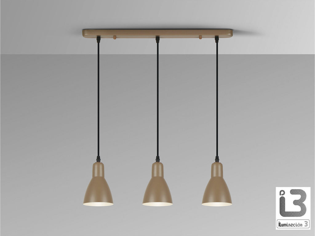 Lámpara de techo Afra 3 luces lineal marrón (i3)