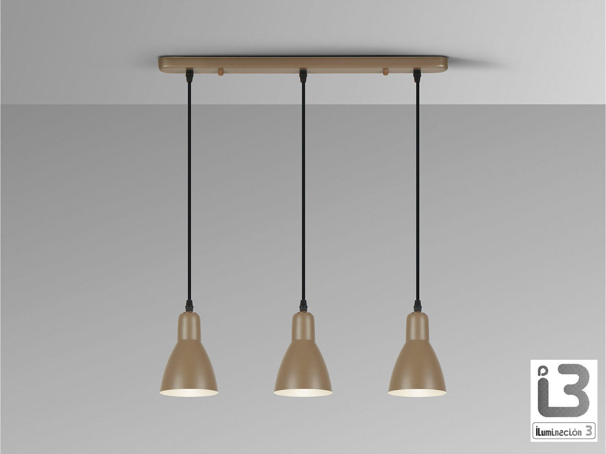 Lámpara de techo Afra 3 luces lineal marrón (i3)