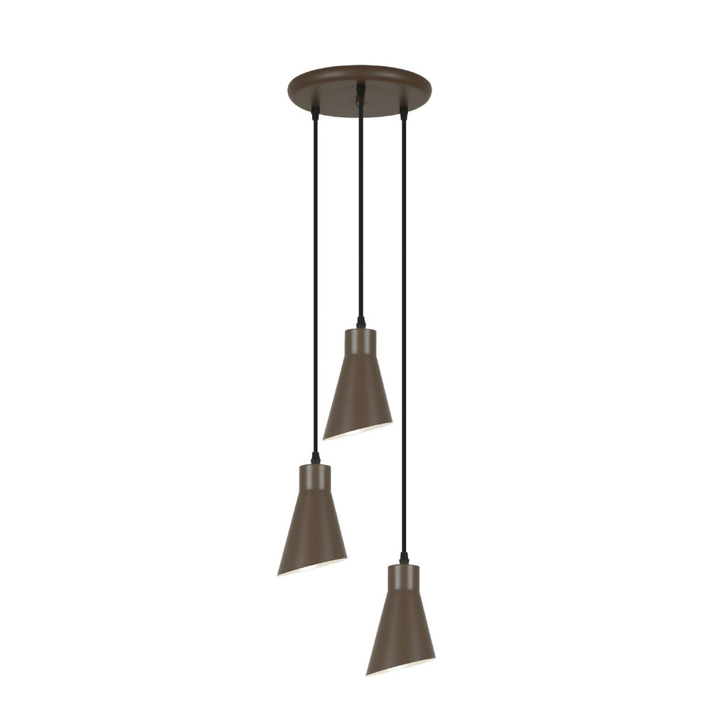 Lámpara de techo Bera 3 luces redonda marrón oscuro (i3)