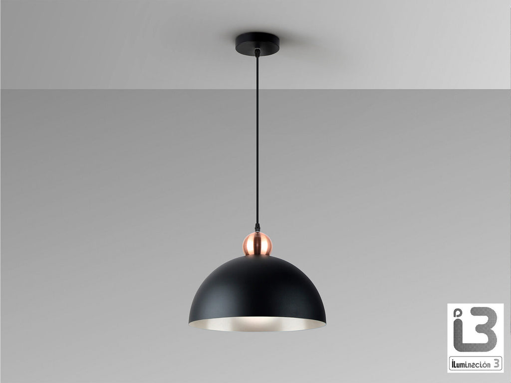 Lámpara colgante Polo Ø35 negro y cobre (i3)